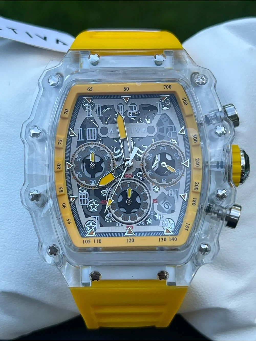 Activa Fury X Invicta Men's Watch w/Skeleton Dial - 44.3mm, Yellow (ACW2305-001)